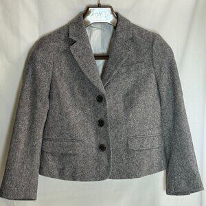 H Hilfiger Women's Wool Tweed Blazer Coat Jacket - Blue/Grey - Size S/P - New
